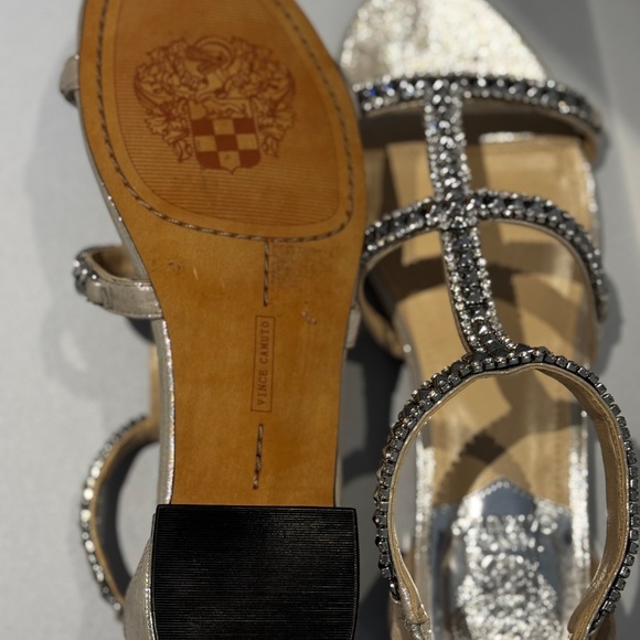 Vince Camuto Light Champagne/Silver Gladiator Flat Sandals - Picture 6 of 6